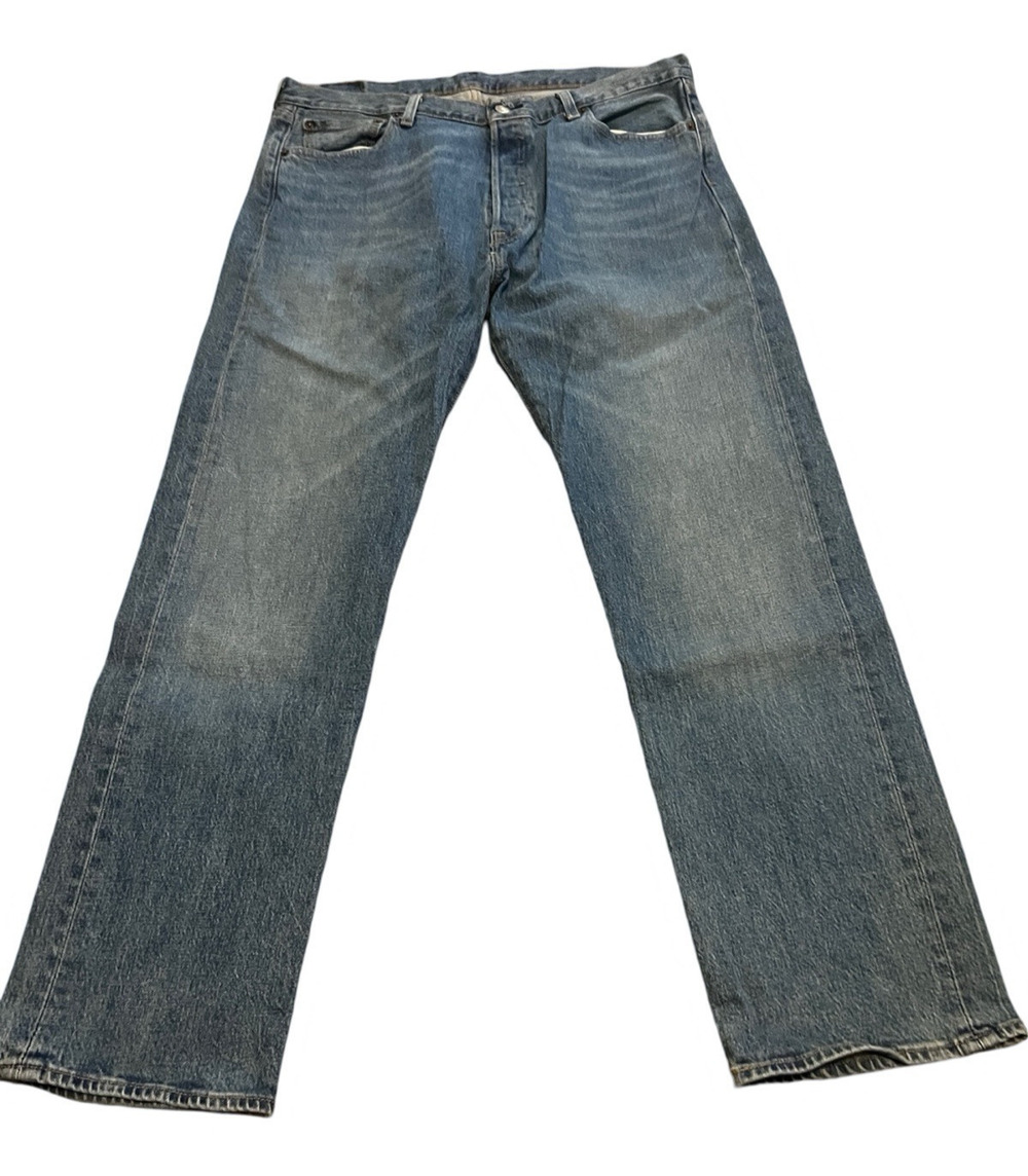 LEVI 501 Straight Leg Medium Wash Blue Denim Button Fly Jeans| 26x30